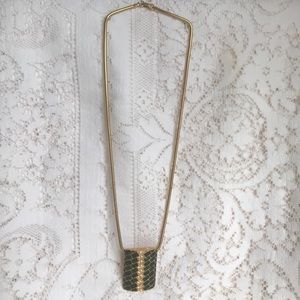 Necklace 22” enameled, crystal design